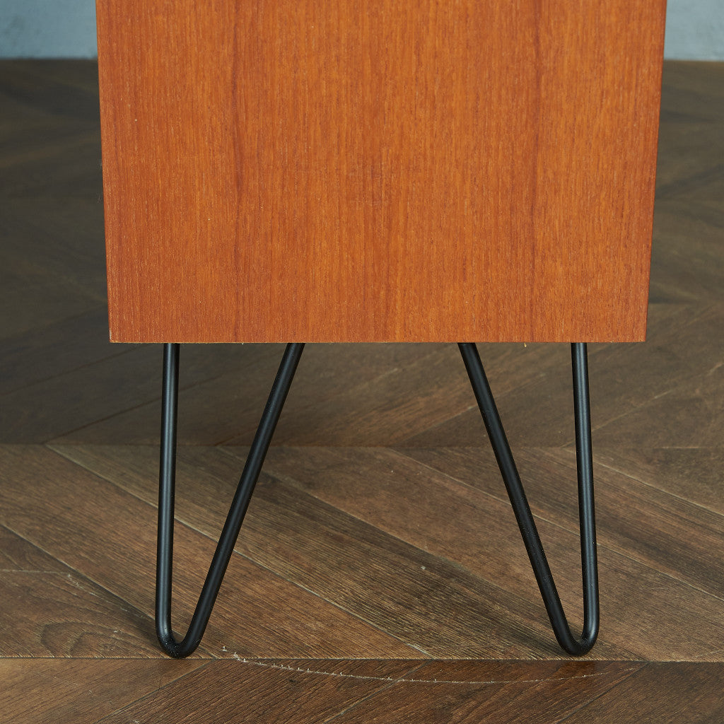 G-PLAN Vintage Glass Bookcase / Custom Iron Hairpin Legs #80371