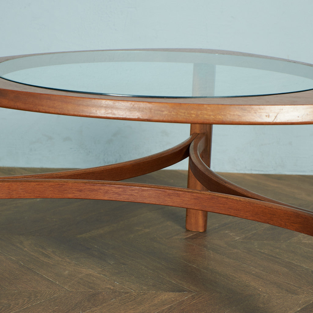 ヴィンテージ トライアングル ガラストップテーブル