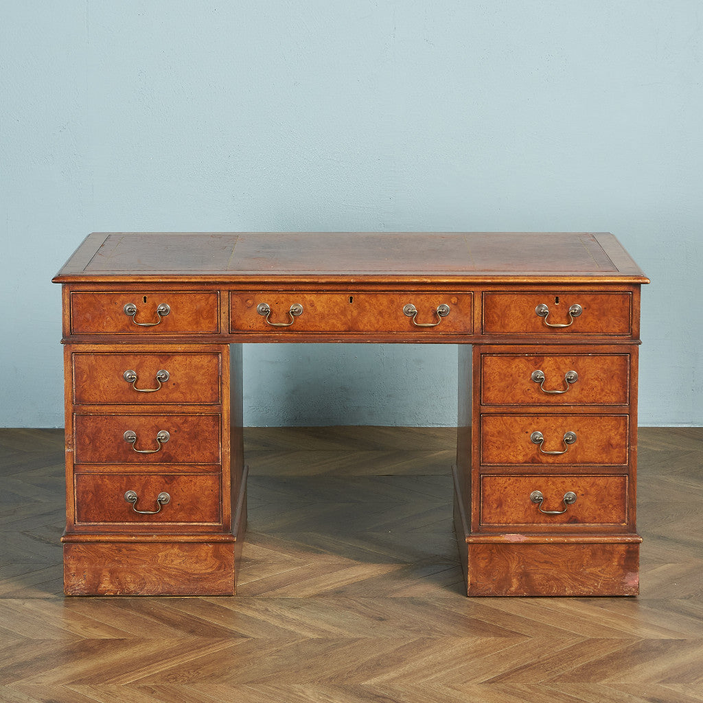 British classic walnut double-sided desk #81874
