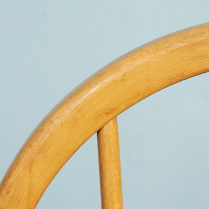 ERCOL Vintage 4-Spoke Hoop Back Chair / Round Gold Label #78669