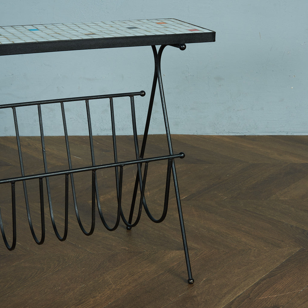 Belgian vintage tile top magazine rack #81782