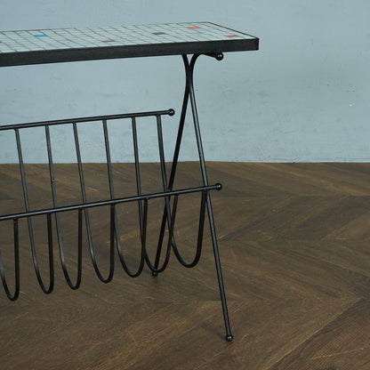Belgian vintage tile top magazine rack #81782