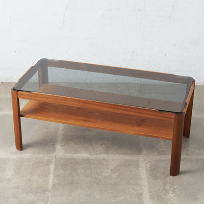 ヴィンテージ スモークガラストップ コーヒーテーブル