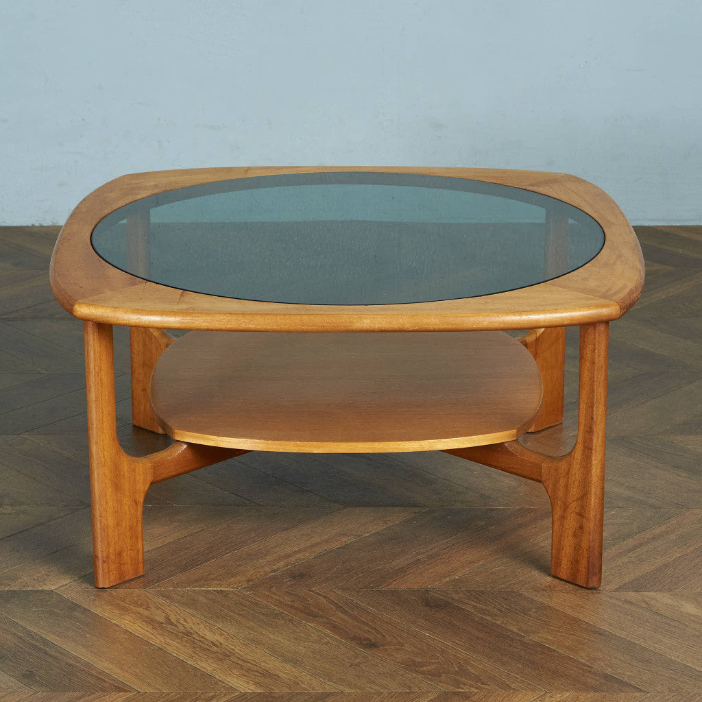 British vintage glass top coffee table/center table #83885