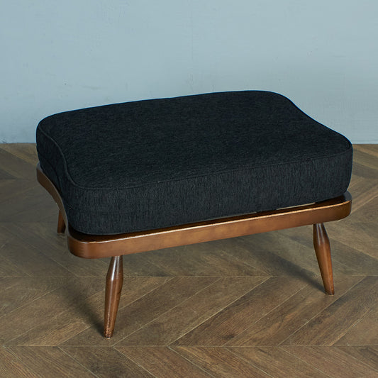 [65971][ERCOL] Vintage ottoman / cushion and webbing tape replaced