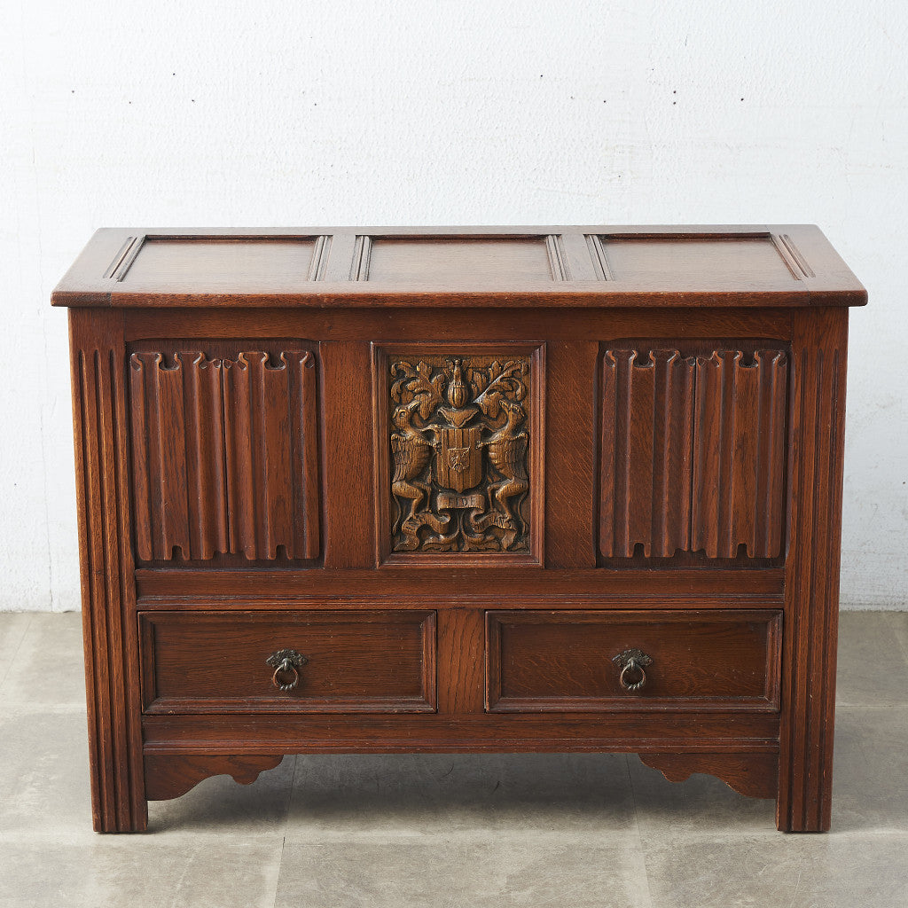 [67252] British classic oak blanket box