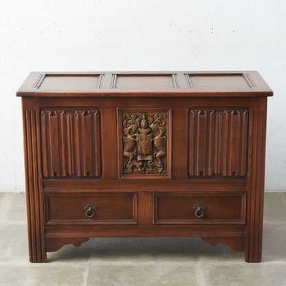 [67252] British classic oak blanket box