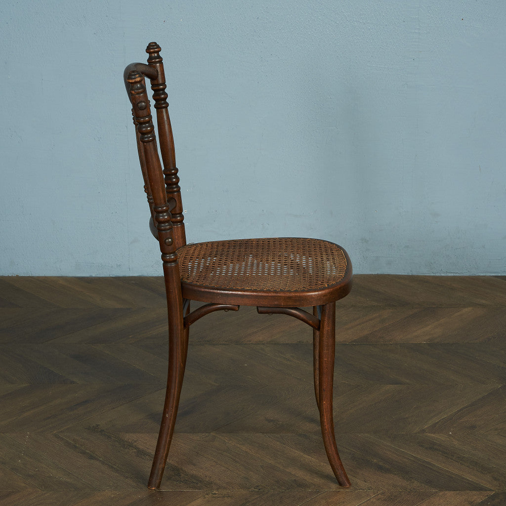 Antique British rattan side chair #81788