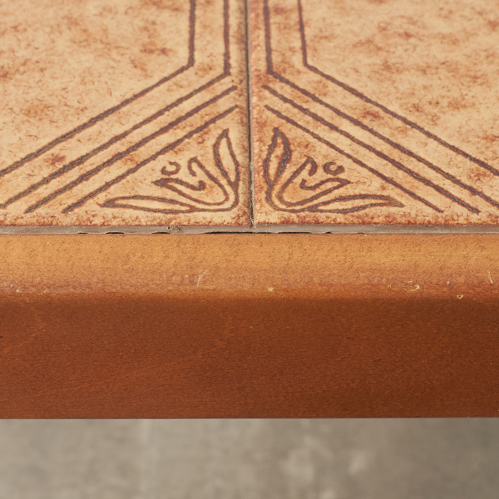 [65990] British vintage tile top side table