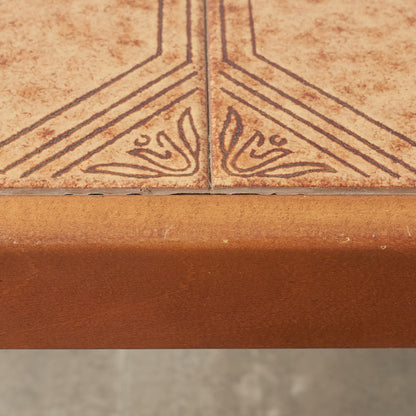 [65990] British vintage tile top side table