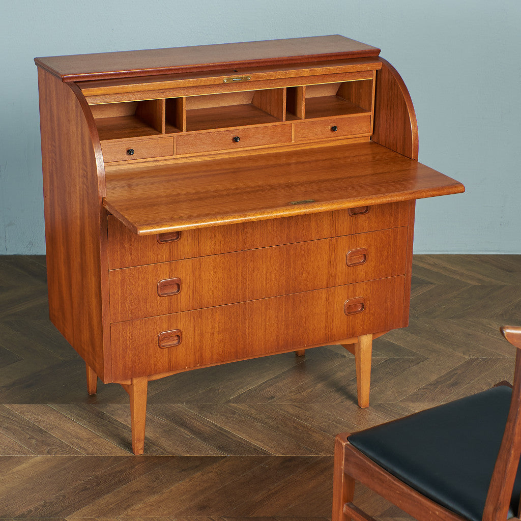 Markaryds Mobelindustri Vintage Roll Top Writing Bureau #79401