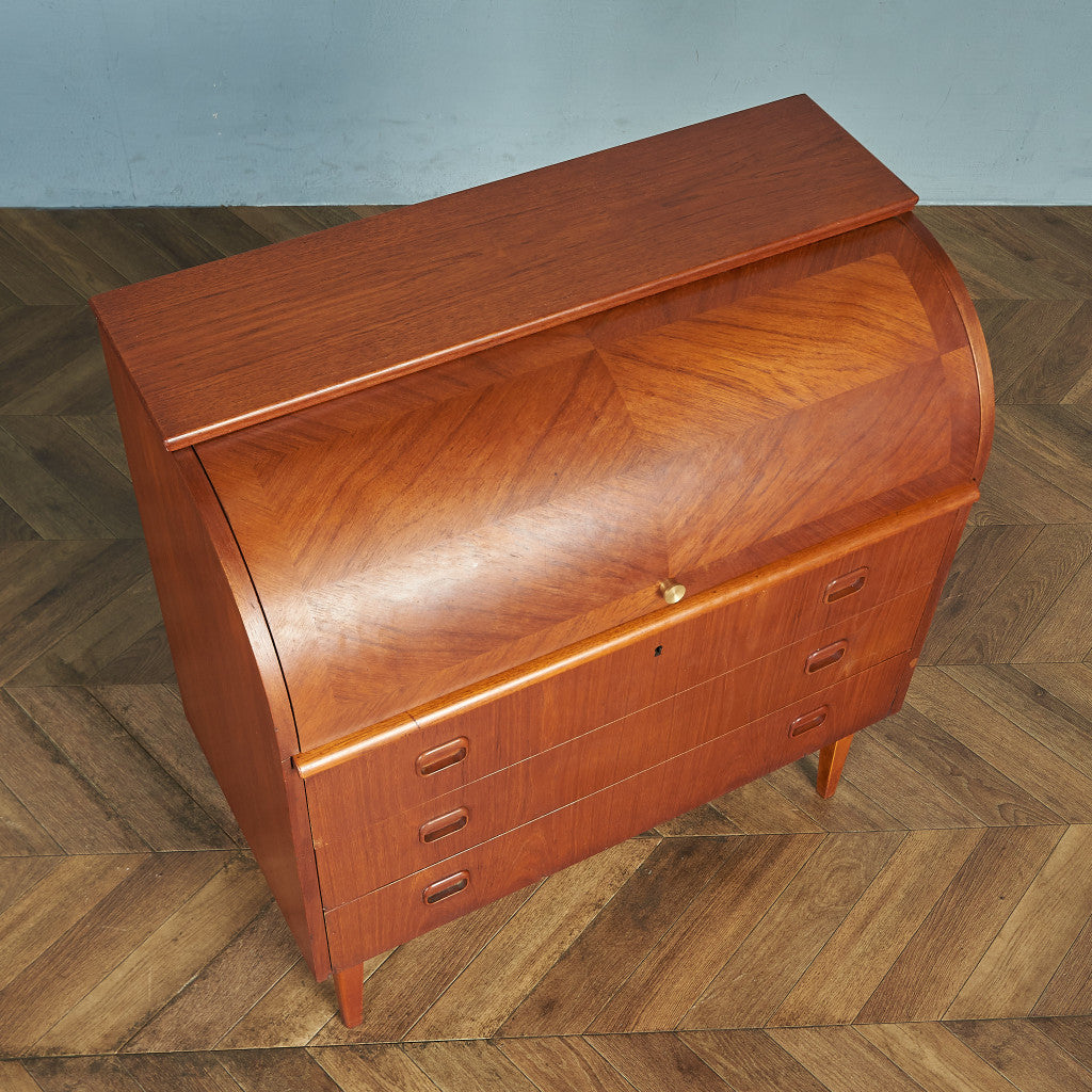 Markaryds Mobelindustri Vintage Roll Top Writing Bureau #80380