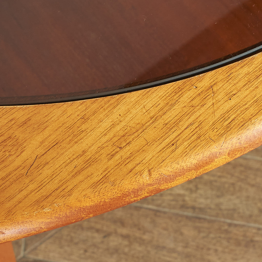 British vintage smoked glass top coffee table #77305