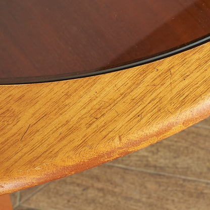 British vintage smoked glass top coffee table #77305
