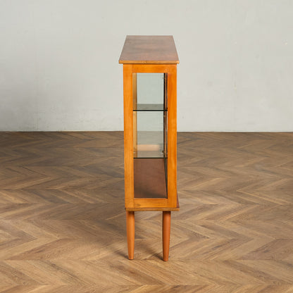 英国 ヴィンテージ ナロー ガラス ディスプレイ キャビネット #94345