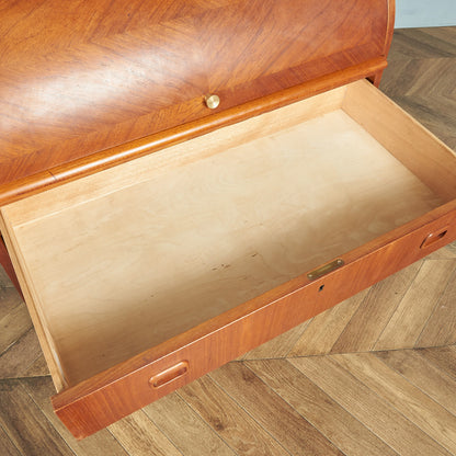 Markaryds Mobelindustri Vintage Roll Top Writing Bureau #80380