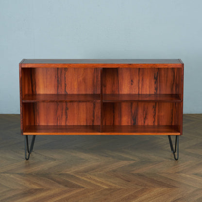 Danish Vintage Open Bookcase / Custom Iron Hairpin Legs #83777