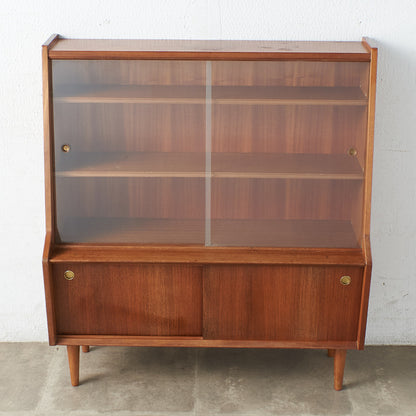 [67619] British vintage glass bookcase