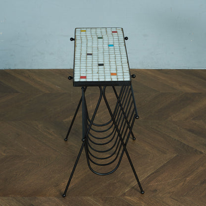 Belgian vintage tile top magazine rack #81782