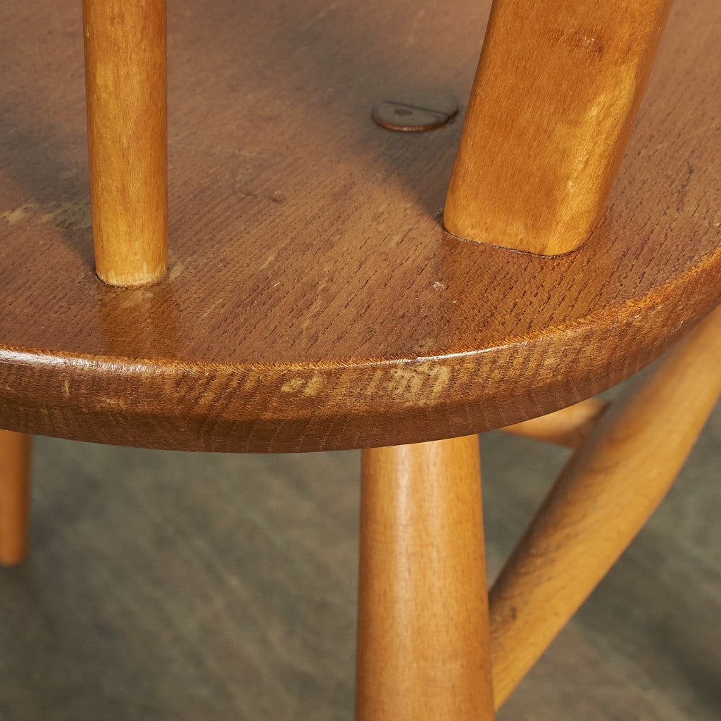 ERCOL Vintage 4-Spoke Hoop Back Chair / Round Gold Label #78669