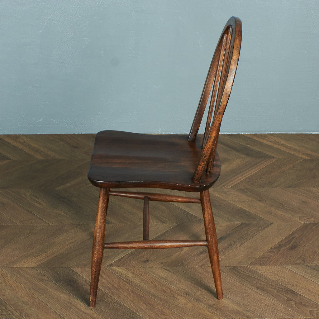 [66028][ERCOL] Vintage hoop back chair / 5 spokes, violin seat, straight legs