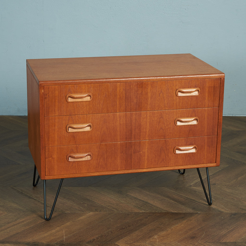 G-PLAN Fresco 3-tier chest/custom iron hairpin legs #80358