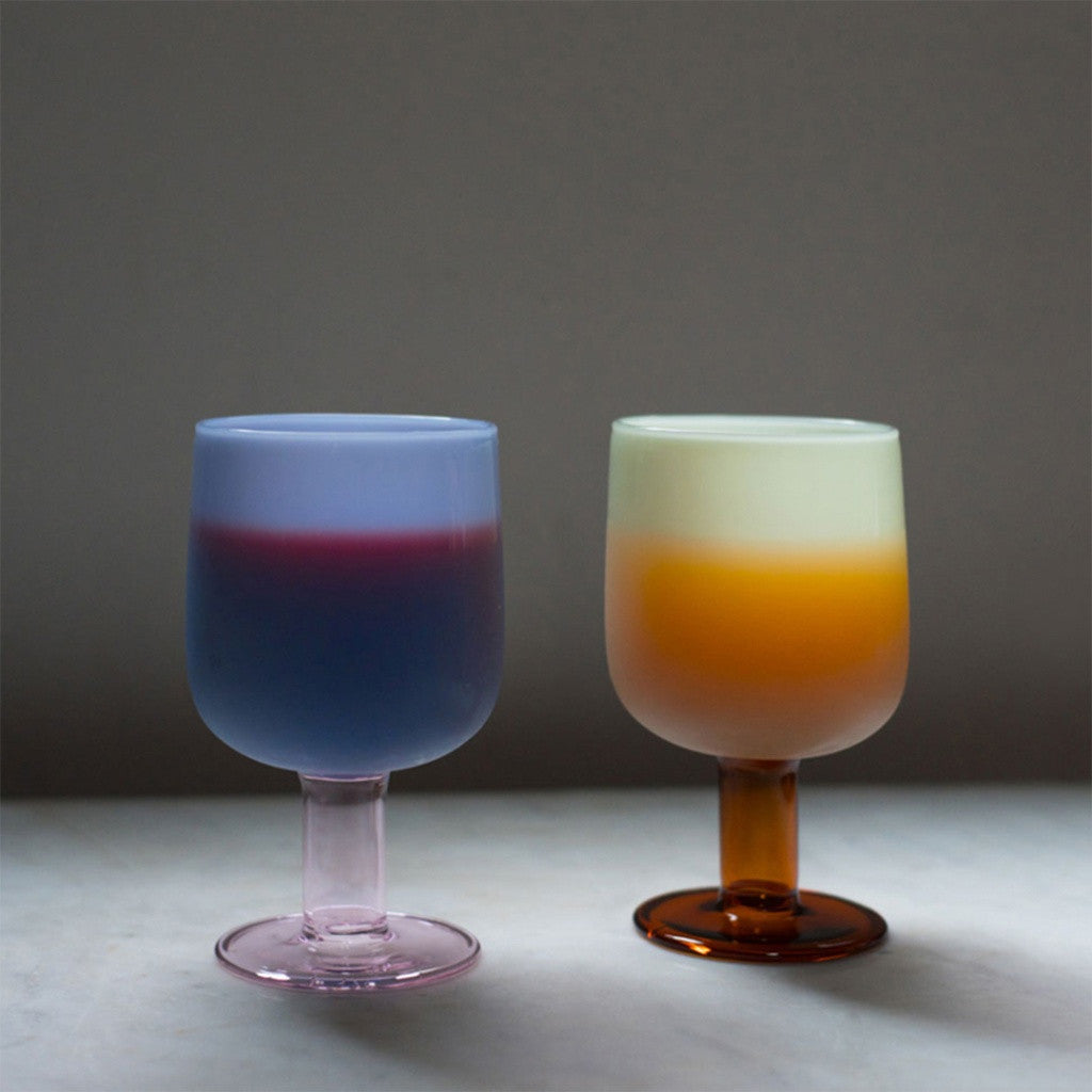 TWO TONE WINE GLASS / Blue×Pink