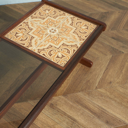 ヴィンテージ タイル&ガラストップ コーヒテーブル