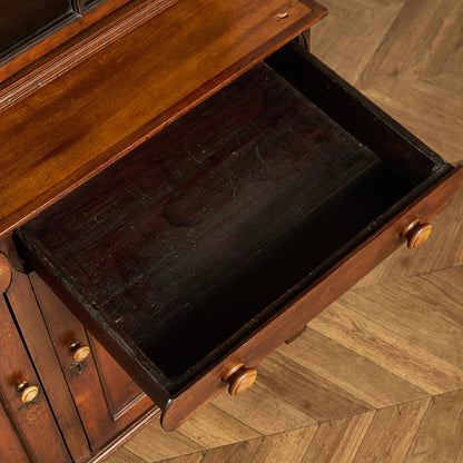 英国 アンティーク ブックケース カップボード
