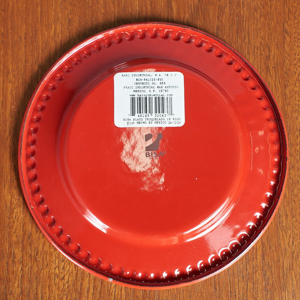 PLATO TROQUELADO ドットプレート / レッド 16cm