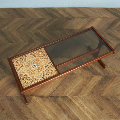G-PLAN Vintage Tile &amp; Glass Top Coffee Table / Center Table #83684