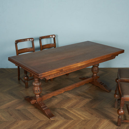 British Classic Long Drawleaf Dining Table #79618