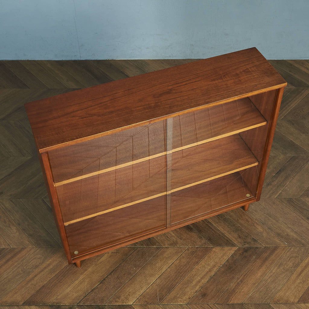 JONELLE Vintage Narrow Bookcase / Glass Cabinet #83855