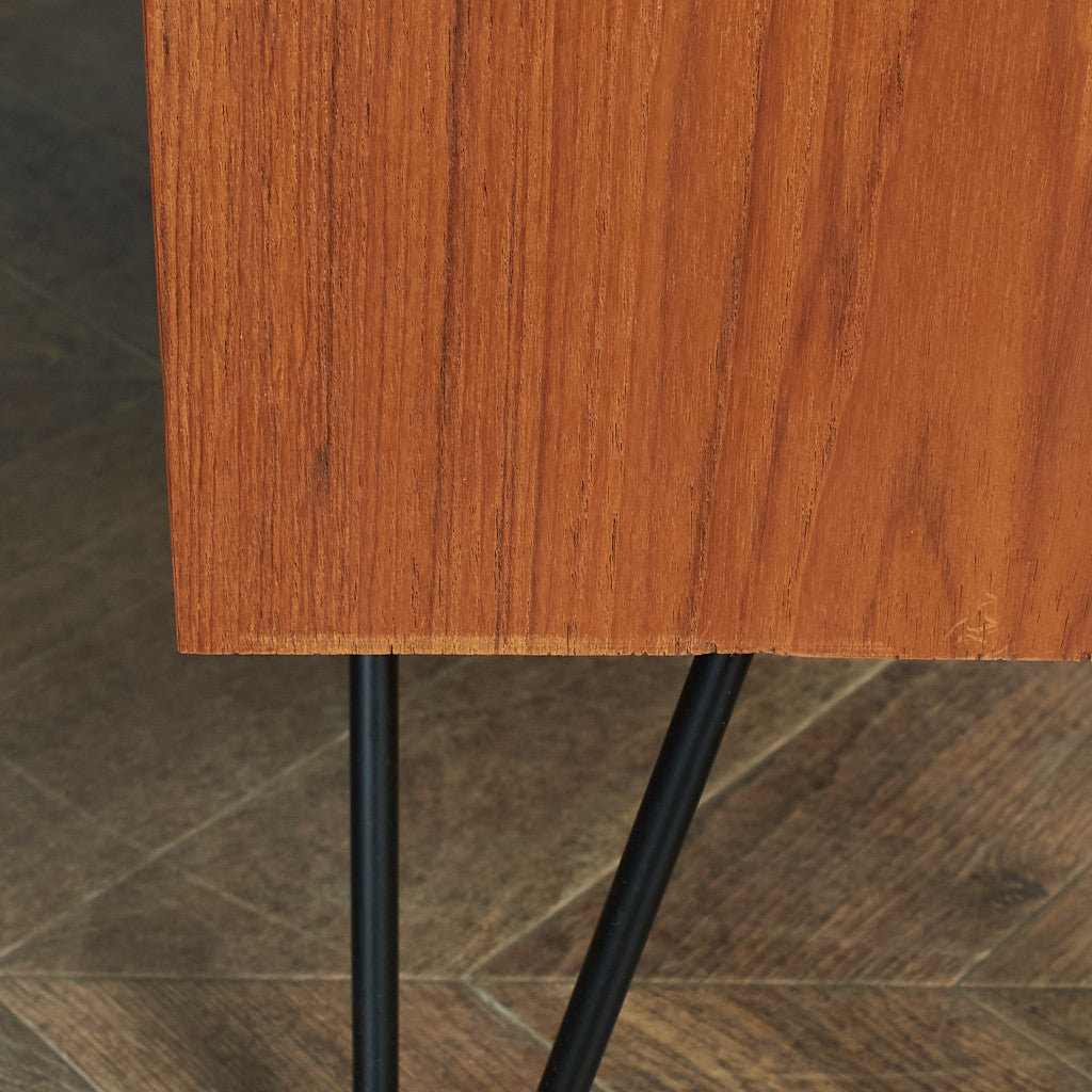 ヴィンテージ ガラスブックケース / カスタム アイアンヘアピンレッグ