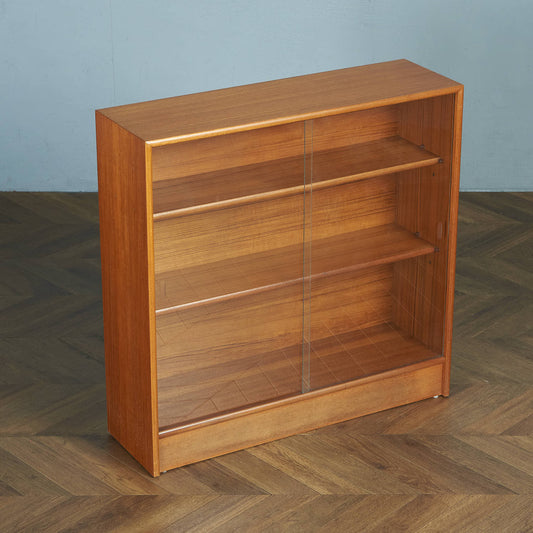 British Vintage Narrow Glass Cabinet/Bookcase #83659