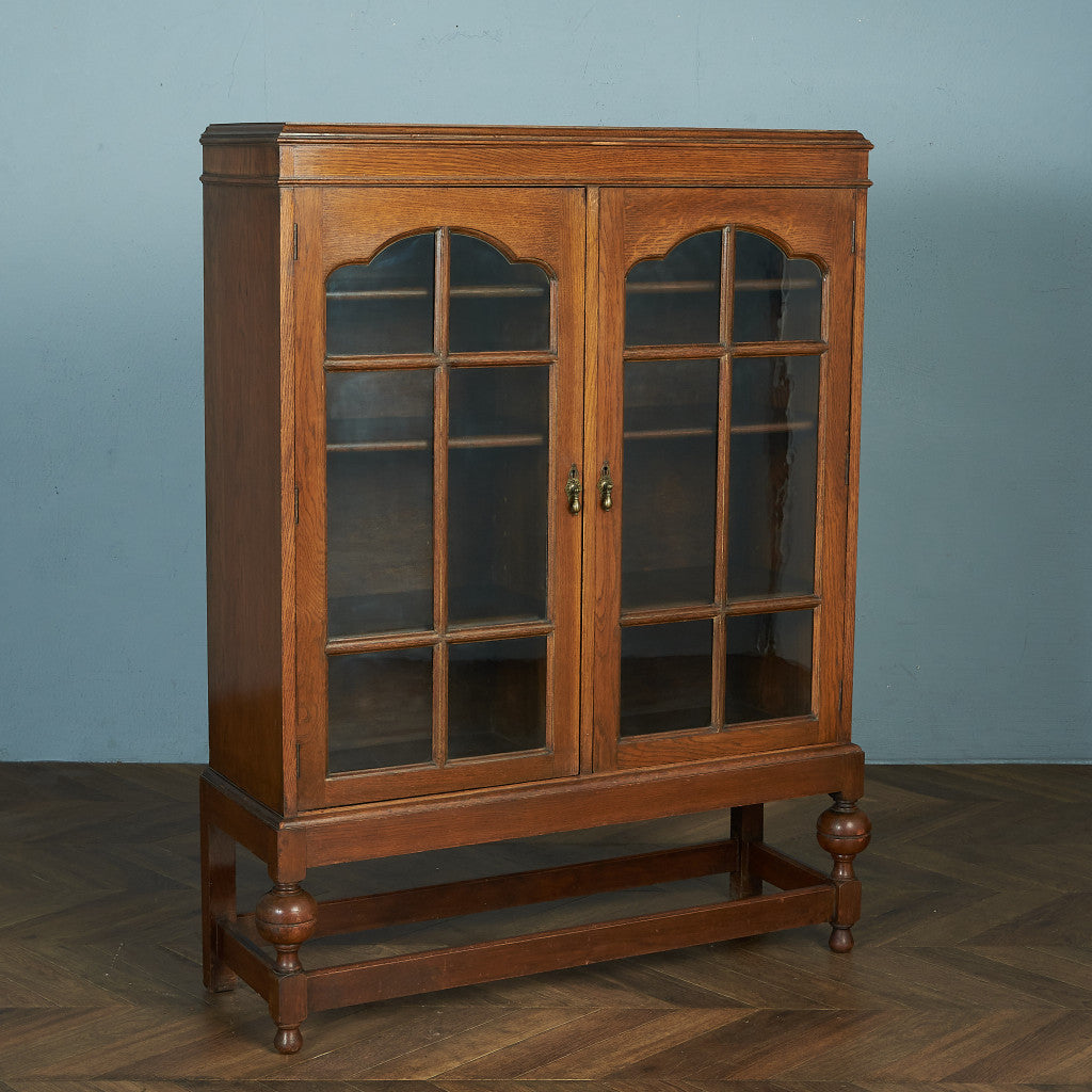英国アンティーク ガラスブックケース