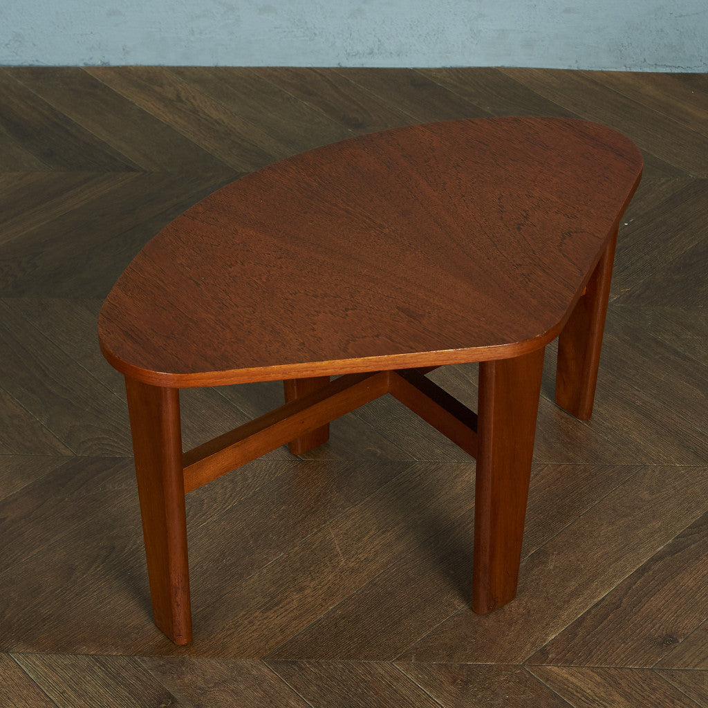 British vintage smoked glass top nesting coffee table #81668
