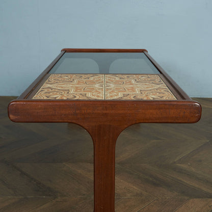 G-PLAN Vintage Tile &amp; Glass Top Coffee Table / Center Table #83684