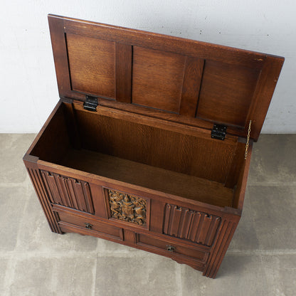 [67252] British classic oak blanket box