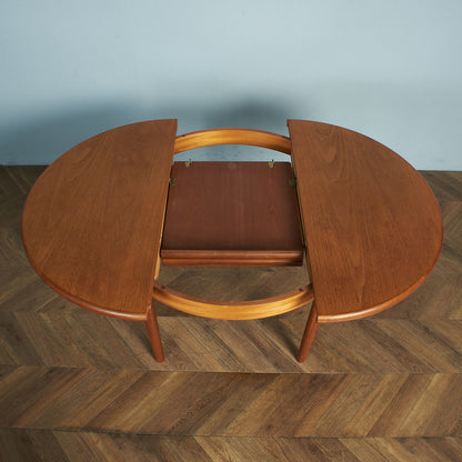 British vintage extension round dining table #79607