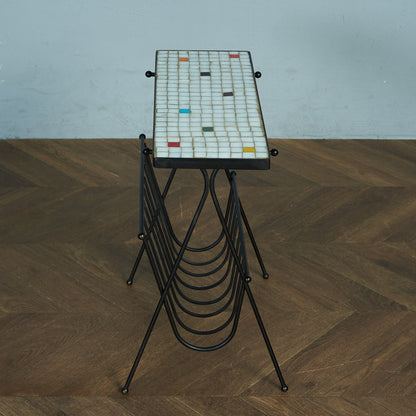 Belgian vintage tile top magazine rack #81782