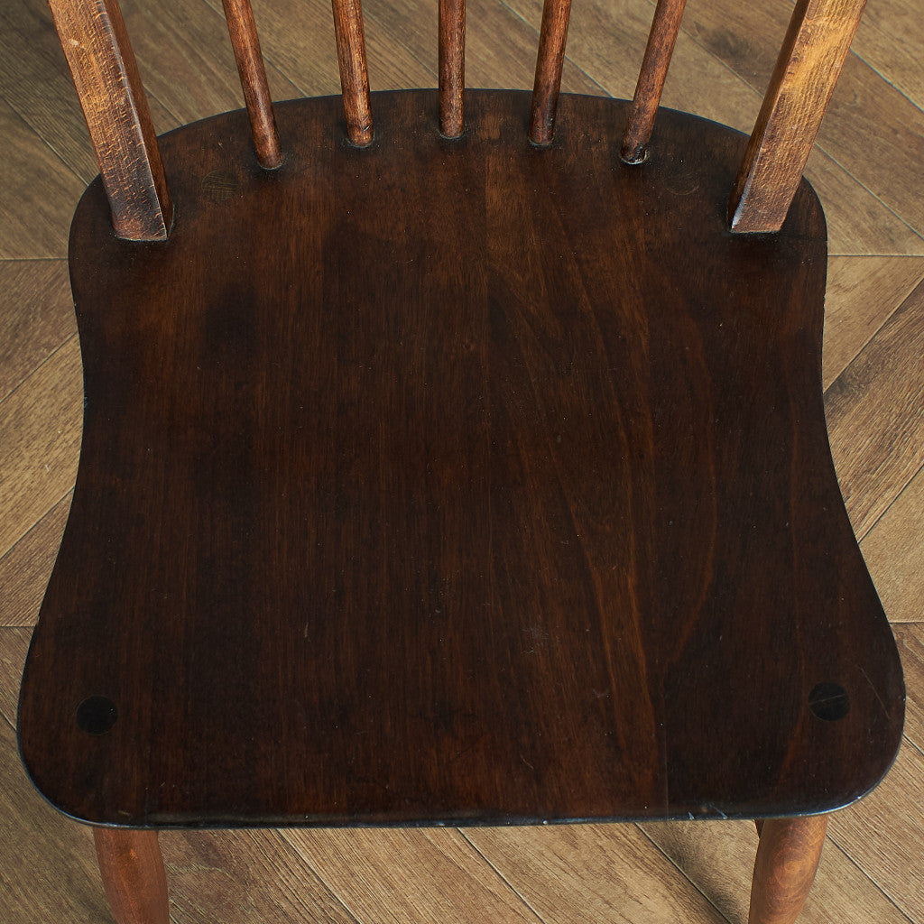 [66028][ERCOL] Vintage hoop back chair / 5 spokes, violin seat, straight legs