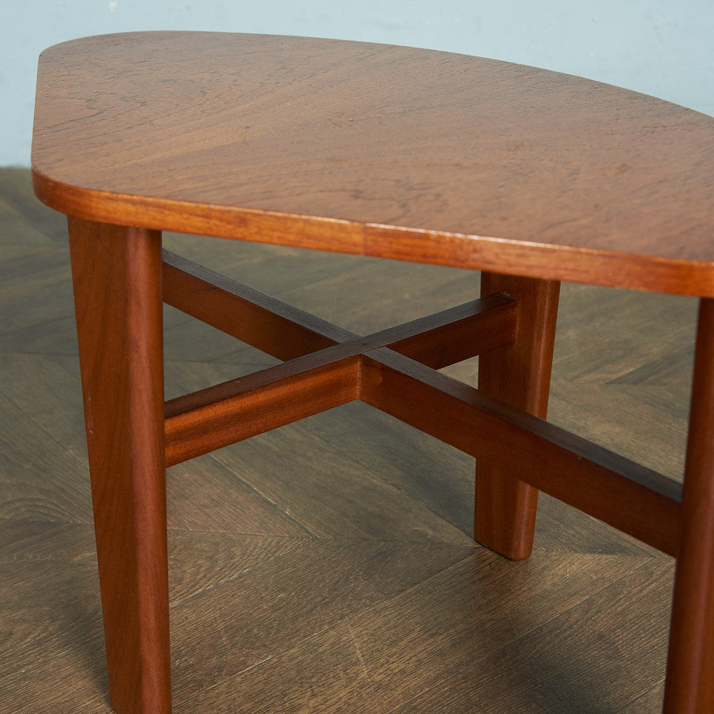 British vintage smoked glass top nesting coffee table #81668