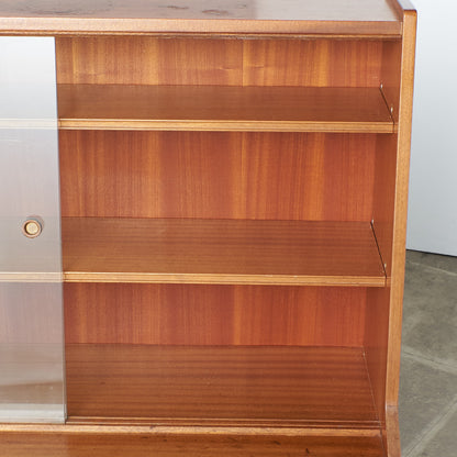 [67619] British vintage glass bookcase