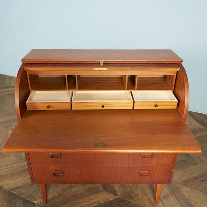 Markaryds Mobelindustri Vintage Roll Top Writing Bureau #80380