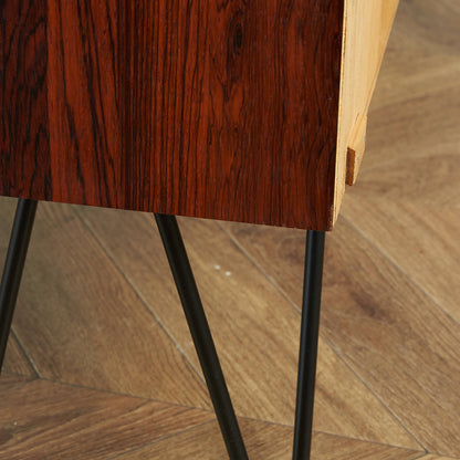 Danish Vintage Open Bookcase / Custom Iron Hairpin Legs #83777