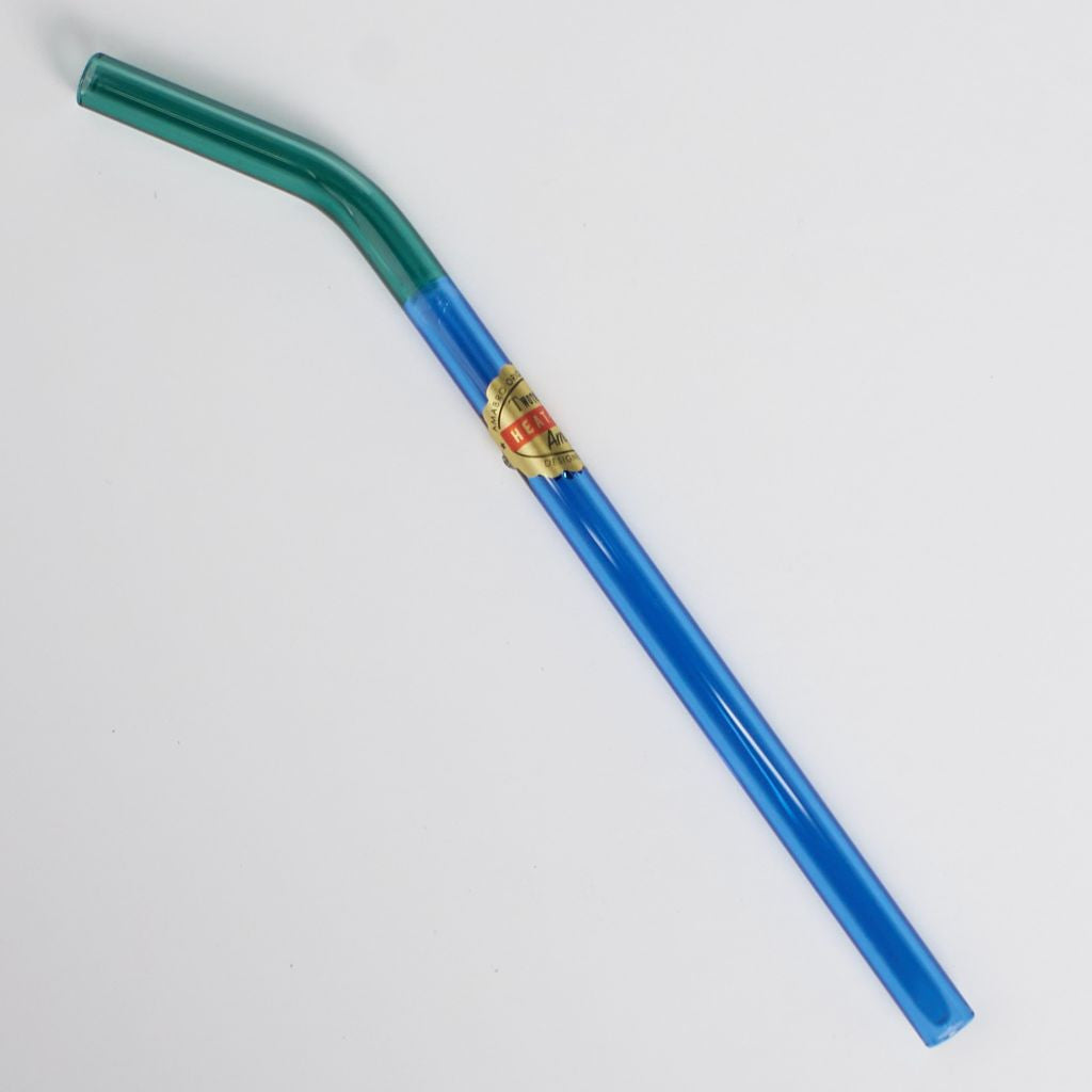 TWO TONE GLASS STRAW / Green × Blue