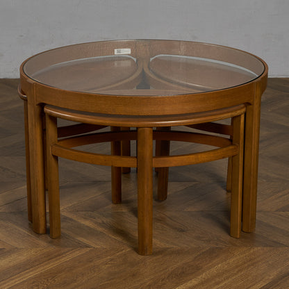 ヴィンテージ ガラストップ ネストコーヒーテーブル