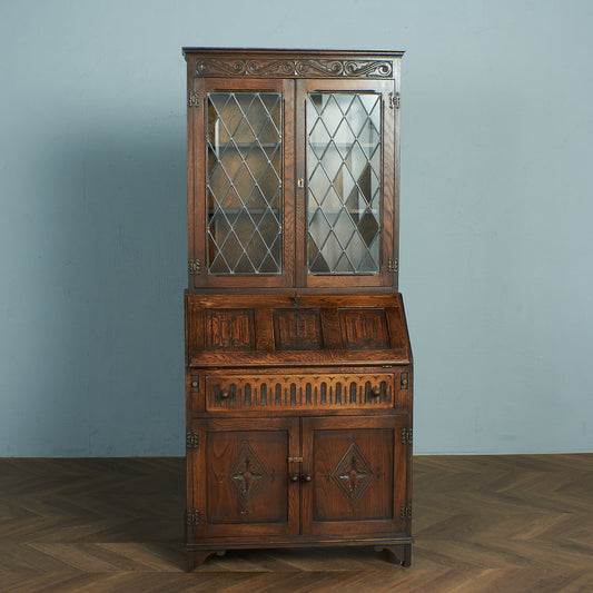 Jaycee Furniture Oak Wood Bureau Bookcase #79353