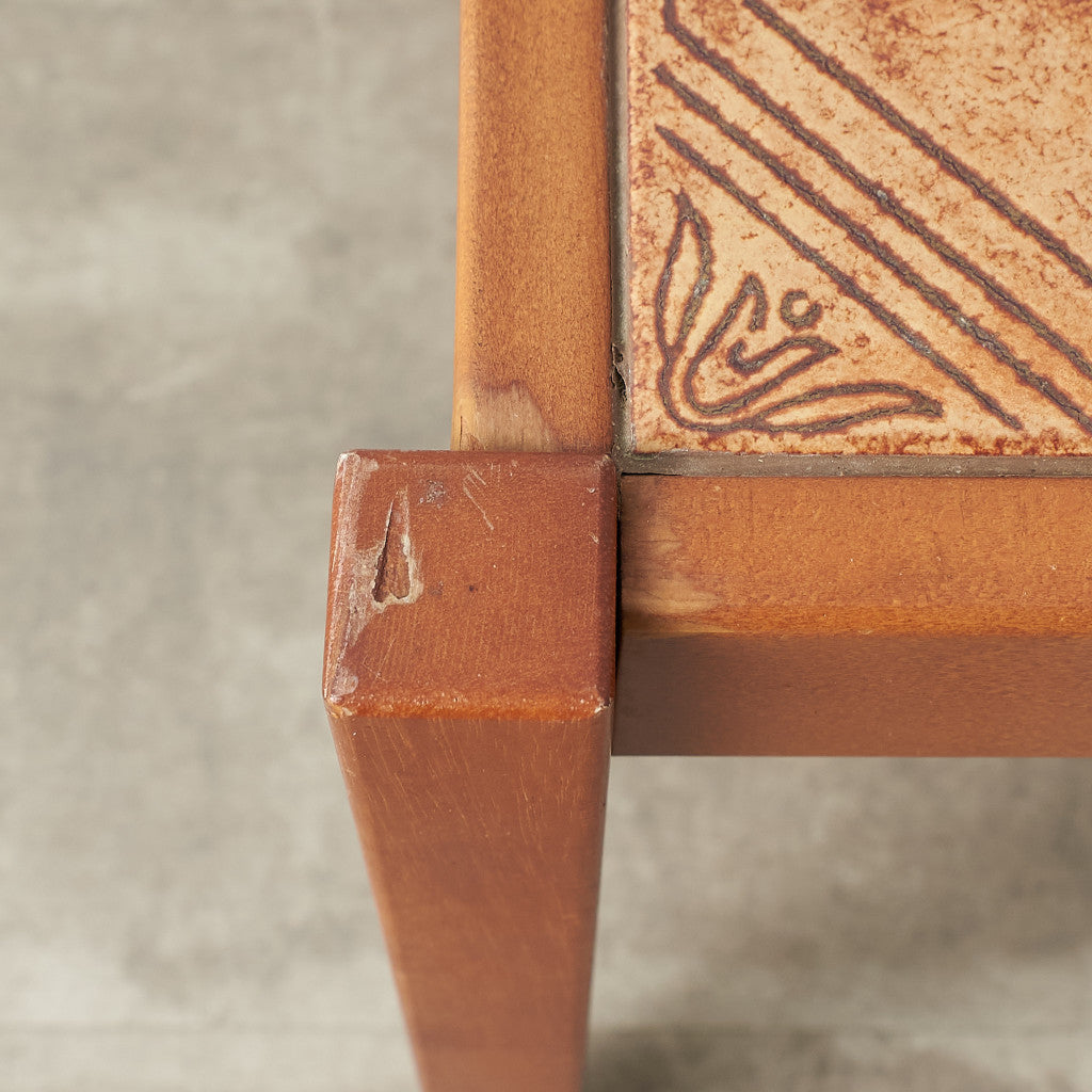[65990] British vintage tile top side table